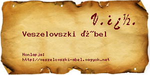 Veszelovszki Ábel névjegykártya