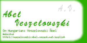abel veszelovszki business card