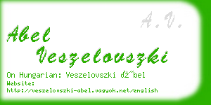 abel veszelovszki business card